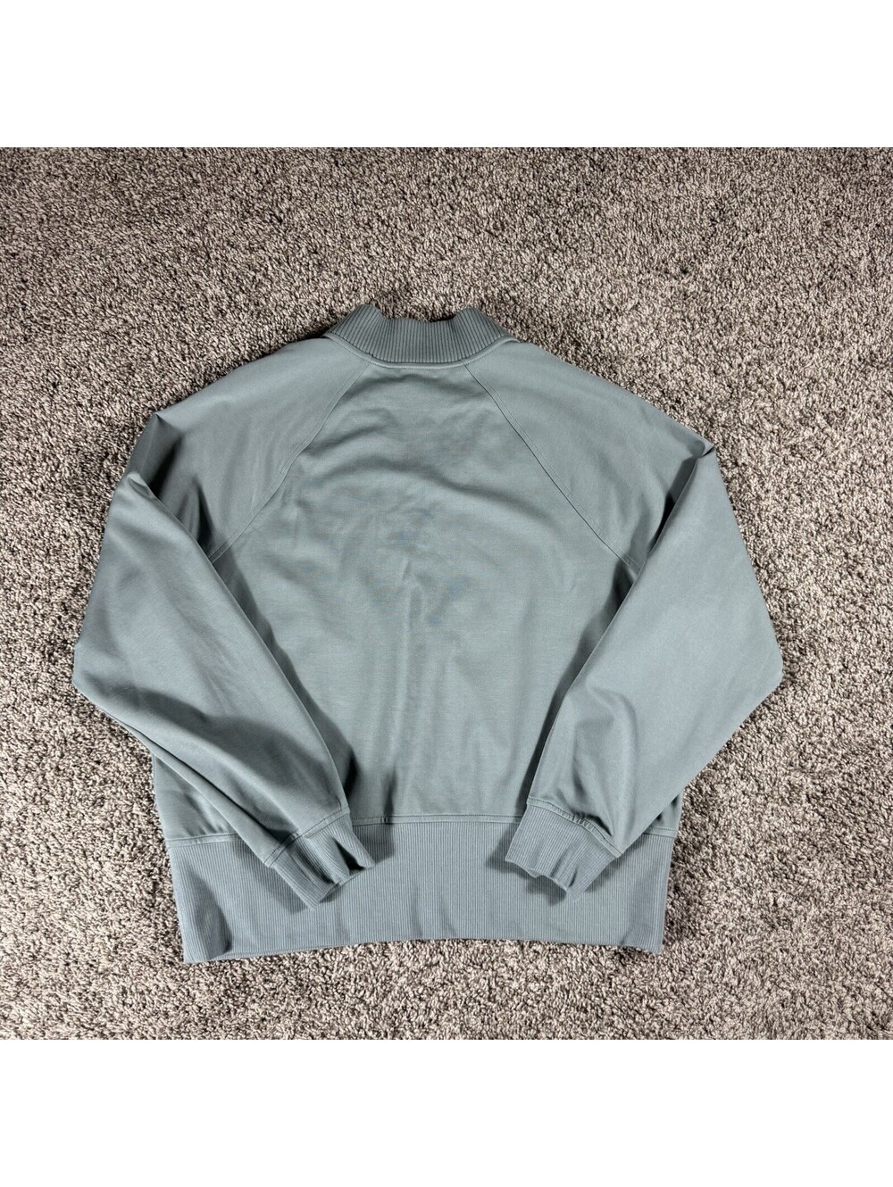 Athleta Eastbound Sweatshirt Womens Large Cream V-Neck Ribbed Pullover - Picture 2 of 6